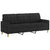 3-Seater Sofa with Footstool Black 180 cm Fabric