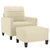 Sofa Chair with Footstool Cream 60 cm Faux Leather