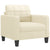 Sofa Chair with Footstool Cream 60 cm Faux Leather