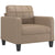 Sofa Chair with Footstool Cappuccino 60 cm Faux Leather