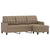 3-Seater Sofa with Footstool Cappuccino 180 cm Faux Leather