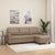 3-Seater Sofa with Footstool Cappuccino 180 cm Faux Leather