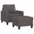 Sofa Chair with Footstool Grey 60 cm Faux Leather