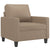 Sofa Chair with Footstool Cappuccino 60 cm Faux Leather