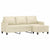 3-Seater Sofa with Footstool Cream 180 cm Faux Leather