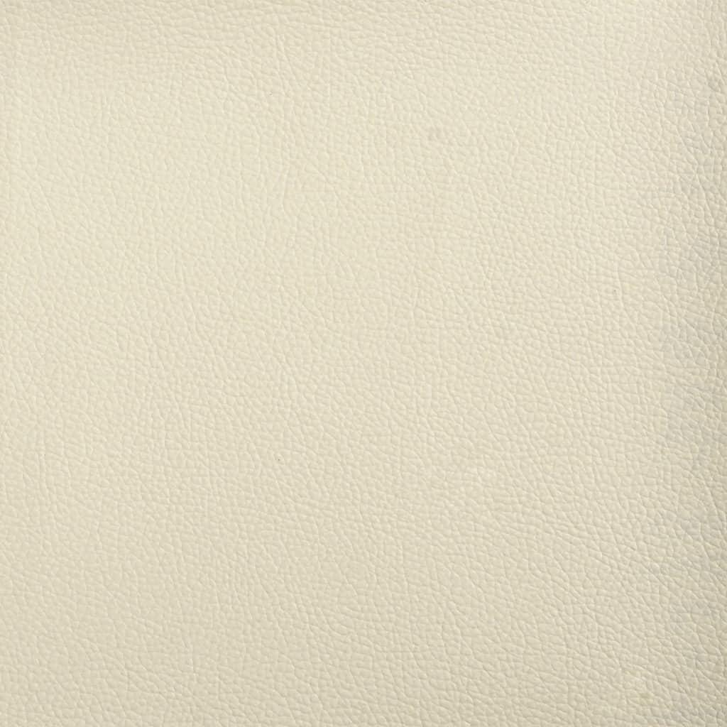 3-Seater Sofa with Footstool Cream 180 cm Faux Leather