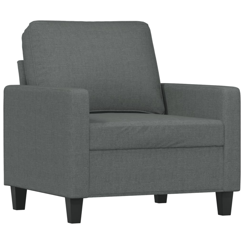 Sofa Chair with Footstool Dark Grey 60 cm Fabric