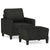 Sofa Chair with Footstool Black 60 cm Fabric