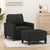 Sofa Chair with Footstool Black 60 cm Fabric