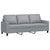 3-Seater Sofa with Footstool Light Grey 180 cm Fabric