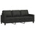 3-Seater Sofa with Footstool Black 180 cm Fabric