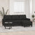 3-Seater Sofa with Footstool Black 180 cm Fabric