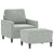 Sofa Chair with Footstool Light Grey 60 cm Velvet