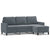 3-Seater Sofa with Footstool Dark Grey 180 cm Velvet