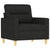 Sofa Chair with Footstool Black 60 cm Fabric
