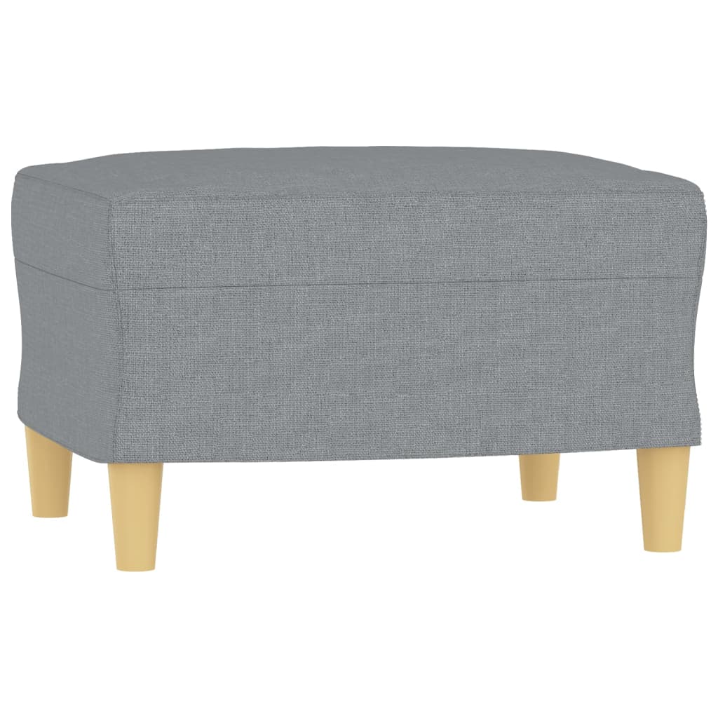3-Seater Sofa with Footstool Light Grey 180 cm Fabric
