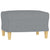 3-Seater Sofa with Footstool Light Grey 180 cm Fabric
