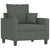 Sofa Chair with Footstool Dark Grey 60 cm Fabric