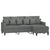 3-Seater Sofa with Footstool Dark Grey 180 cm Fabric