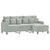 3-Seater Sofa with Footstool Light Grey 180 cm Velvet