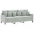 3-Seater Sofa with Footstool Light Grey 180 cm Velvet