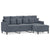 3-Seater Sofa with Footstool Dark Grey 180 cm Velvet