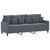 3-Seater Sofa with Footstool Dark Grey 180 cm Velvet