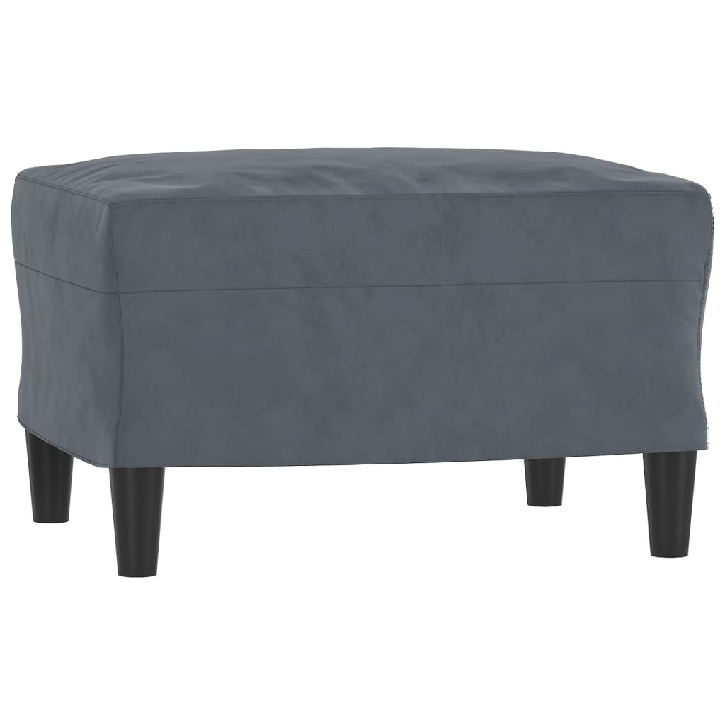 3-Seater Sofa with Footstool Dark Grey 180 cm Velvet