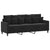 3-Seater Sofa with Footstool Black 180 cm Velvet