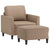 Sofa Chair with Footstool Cappuccino 60 cm Faux Leather