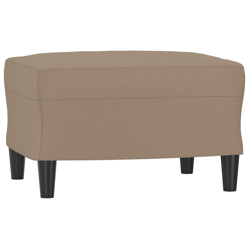 Sofa Chair with Footstool Cappuccino 60 cm Faux Leather