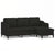 3-Seater Sofa with Footstool Black 180 cm Fabric
