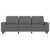 3-Seater Sofa with Footstool Dark Grey 180 cm Fabric