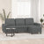 3-Seater Sofa with Footstool Dark Grey 180 cm Fabric