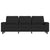 3-Seater Sofa with Footstool Black 180 cm Fabric
