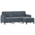 3-Seater Sofa with Footstool Dark Grey 180 cm Velvet