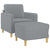 Sofa Chair with Footstool Light Grey 60 cm Fabric