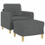 Sofa Chair with Footstool Dark Grey 60 cm Fabric
