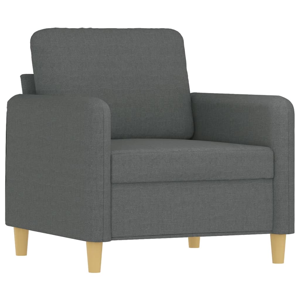 Sofa Chair with Footstool Dark Grey 60 cm Fabric