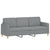 3-Seater Sofa with Footstool Light Grey 180 cm Fabric
