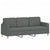 3-Seater Sofa with Footstool Dark Grey 180 cm Fabric