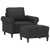 Sofa Chair with Footstool Black 60 cm Faux Leather