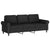 3-Seater Sofa with Footstool Black 180 cm Velvet