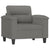 Sofa Chair with Footstool Dark Grey 60 cm Microfibre Fabric