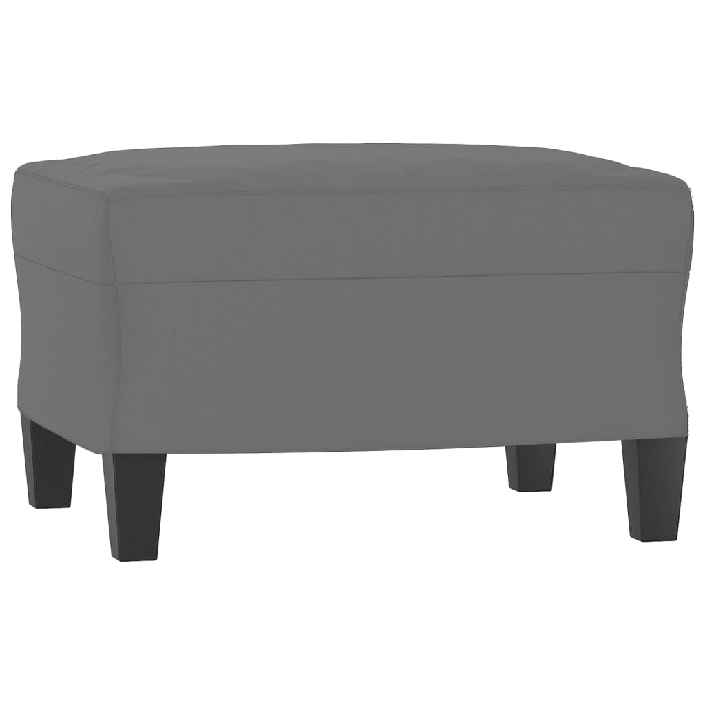 3-Seater Sofa with Footstool Dark Grey 180 cm Microfibre Fabric