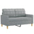 3 Piece Sofa Set with Cushions Light Grey Fabric