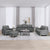 4 Piece Sofa Set with Cushions Dark Grey Fabric