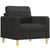 4 Piece Sofa Set with Pillows Black Fabric
