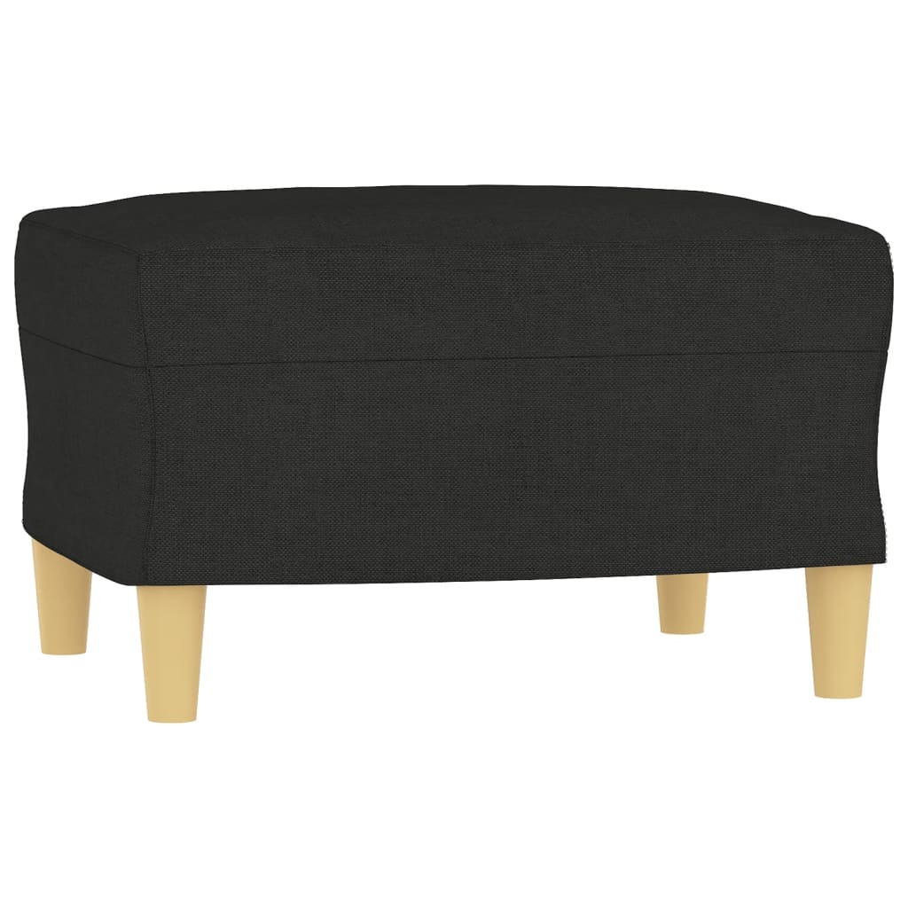 4 Piece Sofa Set with Pillows Black Fabric