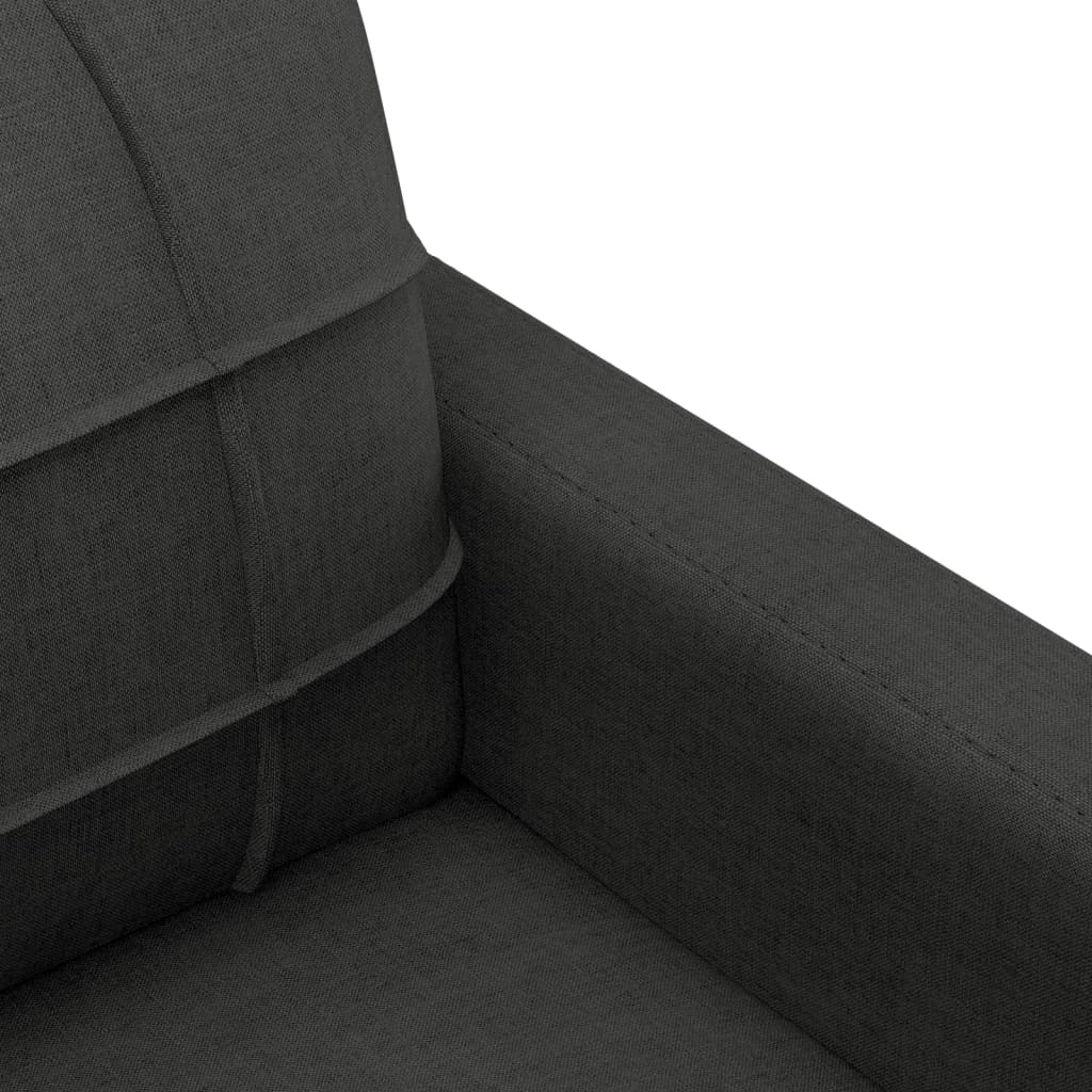 4 Piece Sofa Set with Pillows Black Fabric